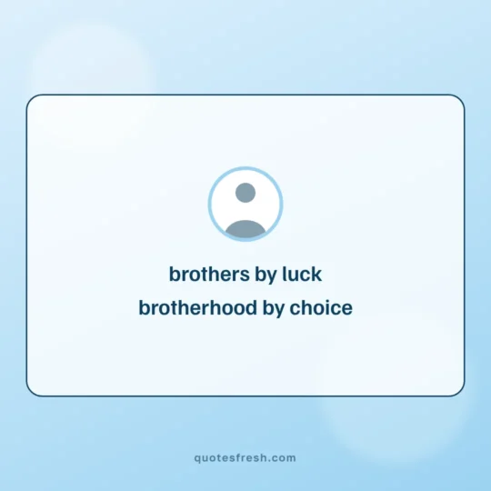 Brother Quotes card: brothers by luck