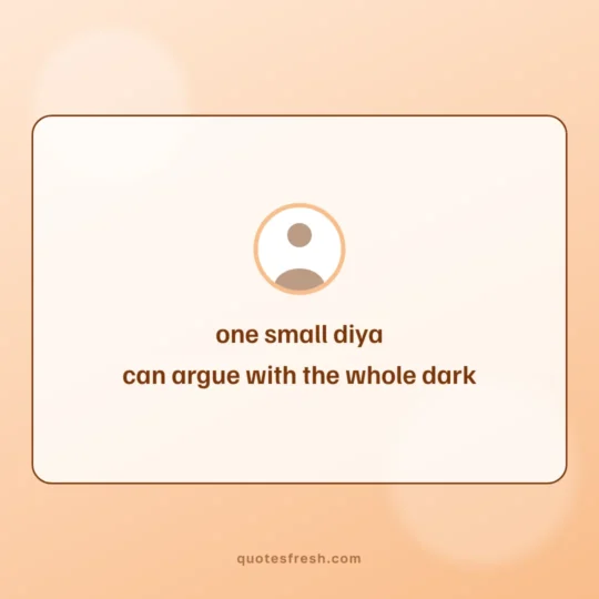 Diwali Quotes card: one small diya