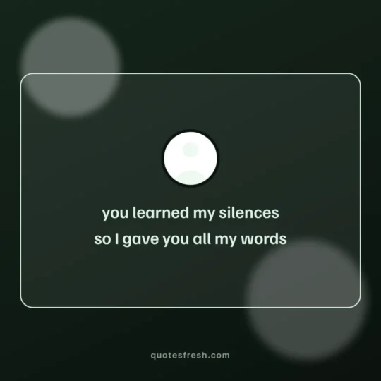 Valentine'S Day Quotes card: you learned my silences